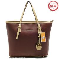 michael kors jet set saffiano reizen medium bruin bakken Handtas Kopen w42hd644